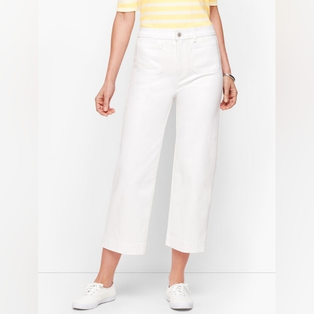 Tommy Hilfiger Women's Cream Wide-Leg Jeans
